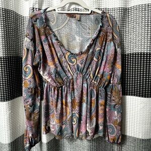 Willow & Root long sleeve mesh blouse